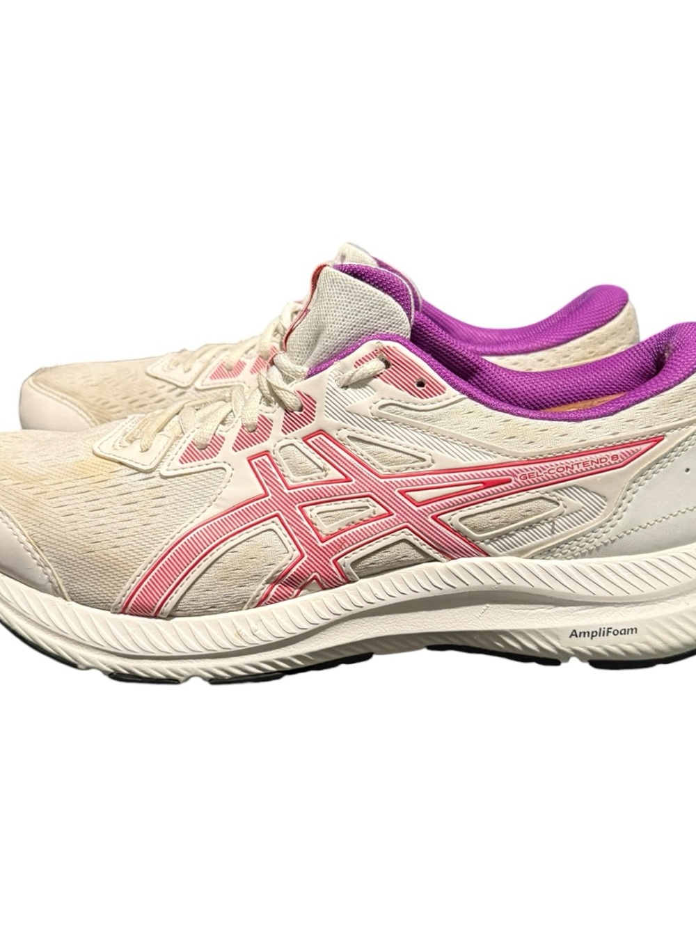 ASICS GEL Contend 8 Women’s Running Sneakers Size 10 White Pink Purple Athletic - Picture 6 of 10